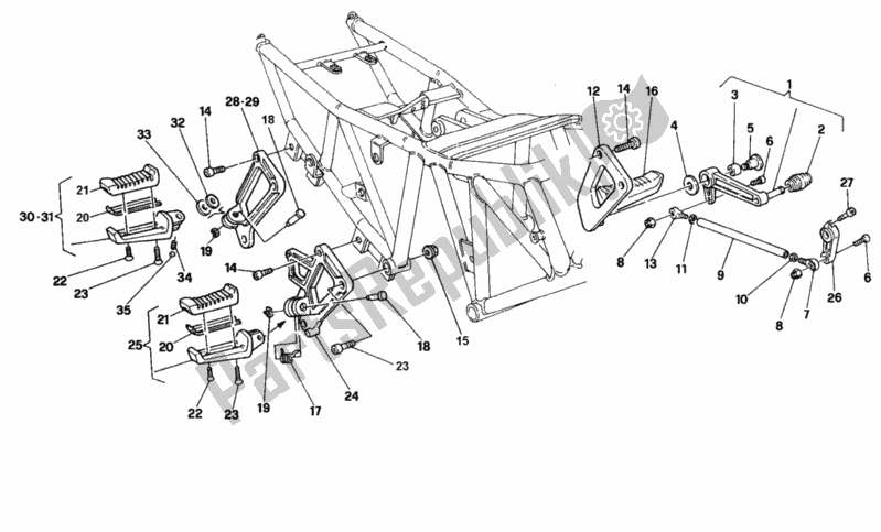 Todas las partes para Reposapiés Fm 002305 de Ducati Supersport 900 SS USA 1996